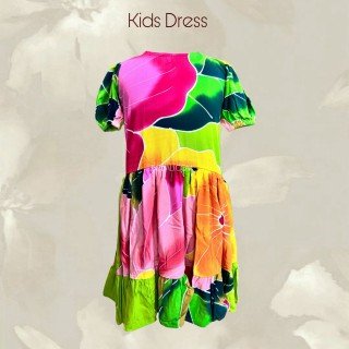 Rayon Hand Painted Kids Dress